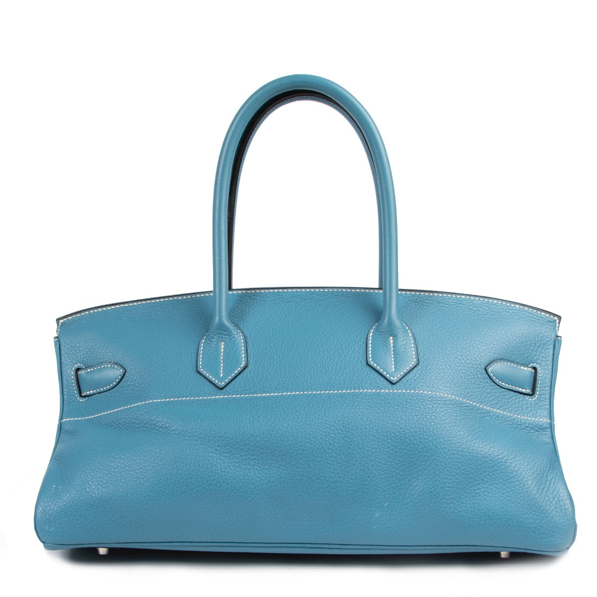 Shop safe online an authentic second hand Hermès Blue Jean Togo JPG Birkin PHW Shoulder Bag at the right price at labellov.Com.
