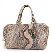 Shop safe online authentic second hand Prada Multicolor Snakeprint Top Handle Bag at the right price at Labellov.com.
