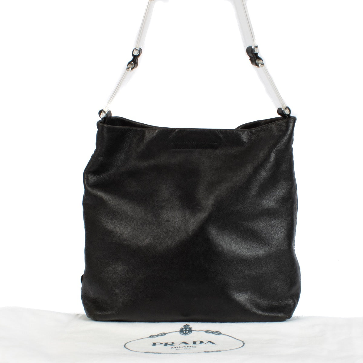 shop 100% authentic second hand Prada Black Leather Shoulder Bag on Labellov.com