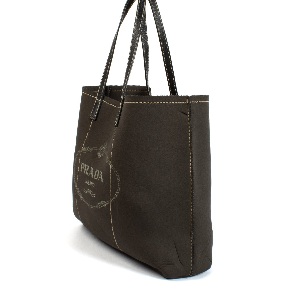 shop 100% authentic second hand Prada Green Neoprene Tote Bag on Labellov.com
