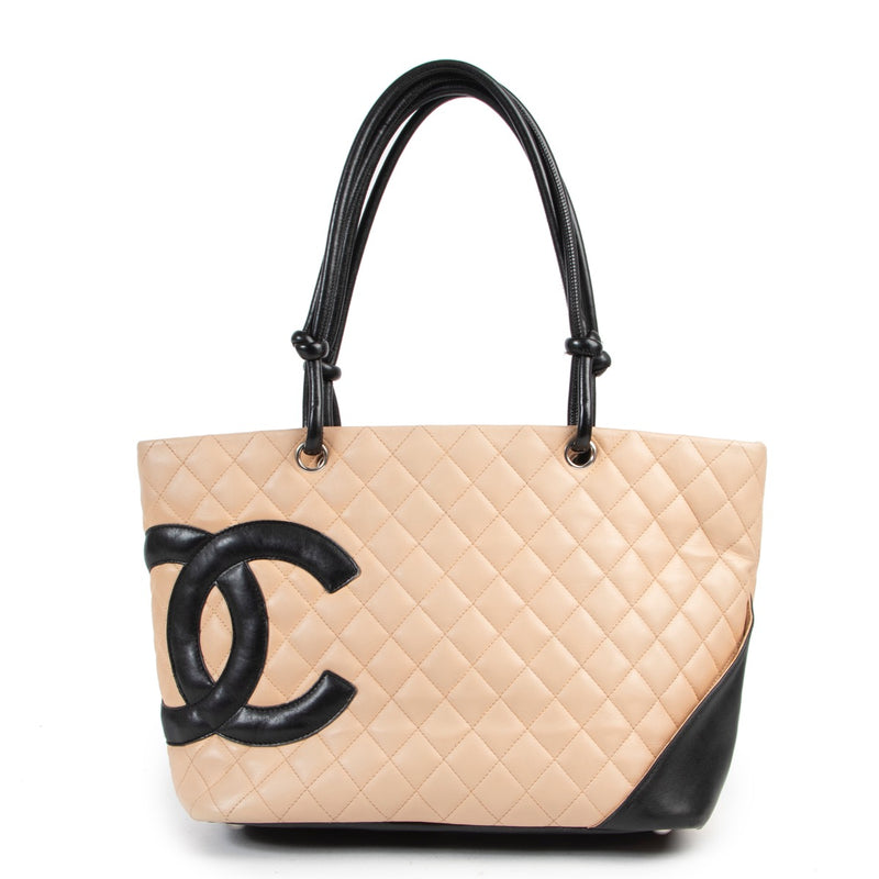 shop safe online Chanel Beige Ligne Cambon Tote Bag