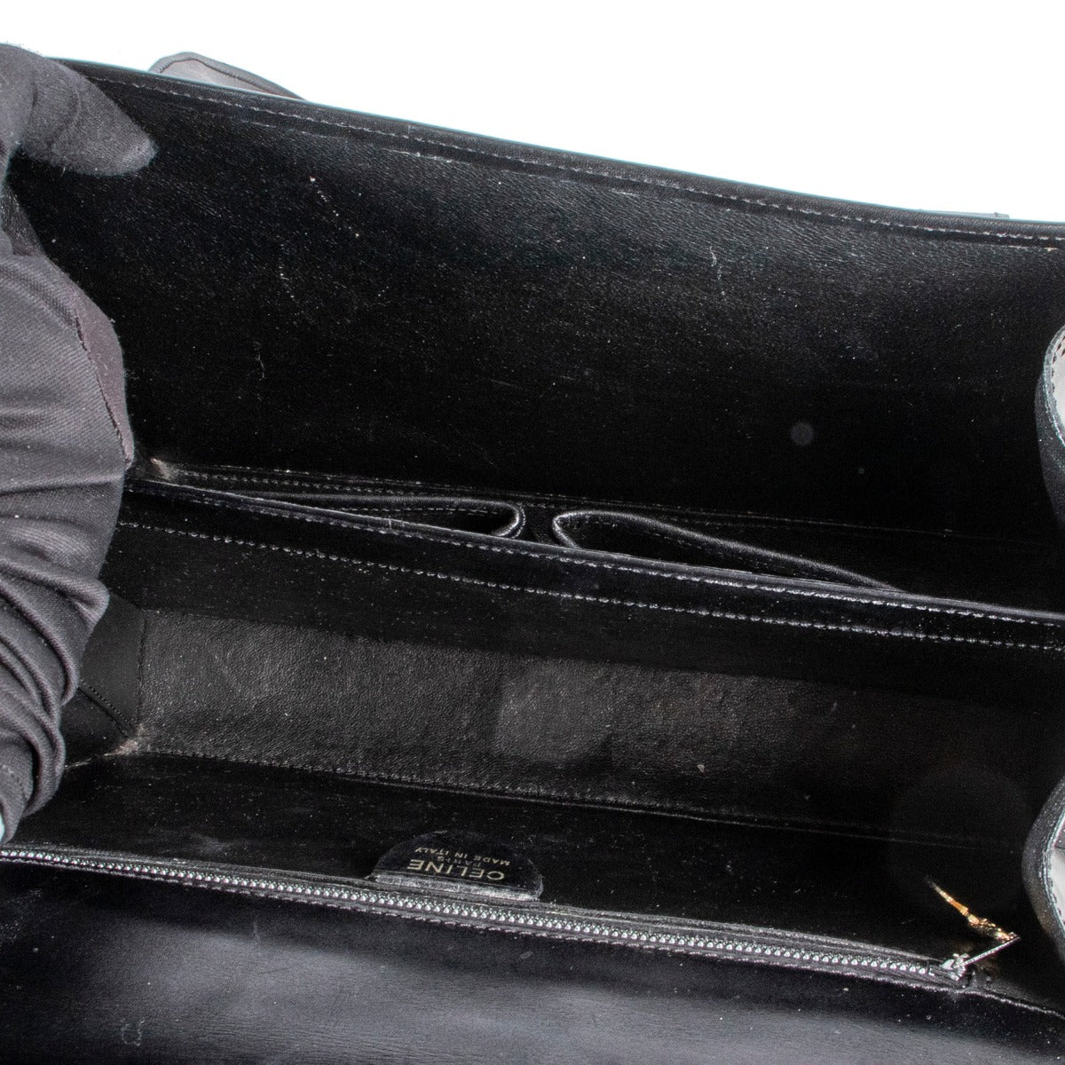 Black leather Celine bag by Labellov in very good state