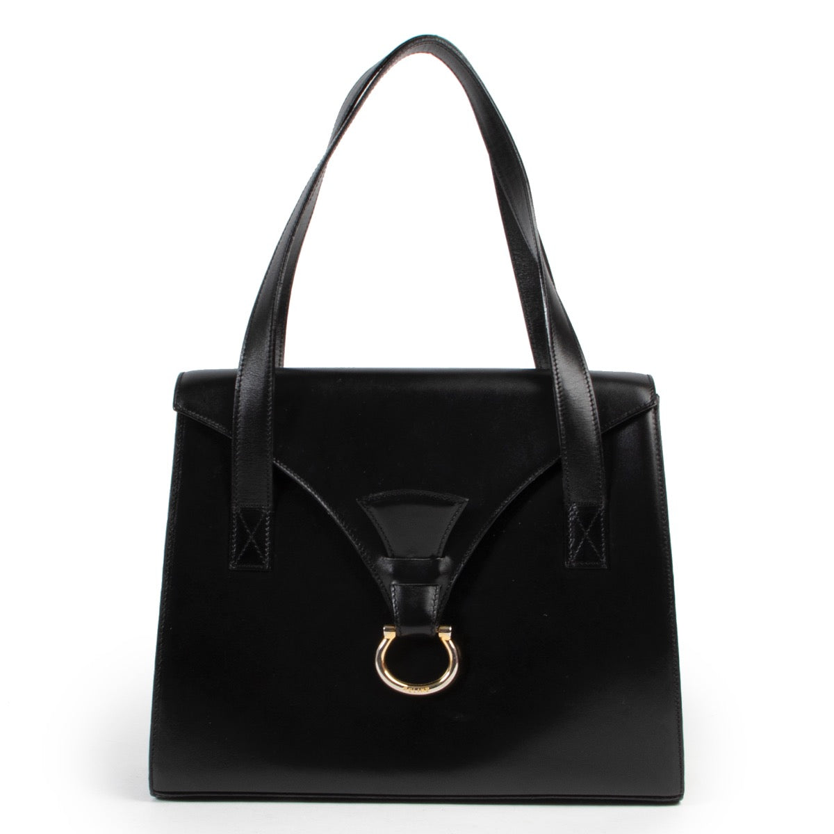 Black leather classic shoulder bag by Celine in perfect condition on Labellov site