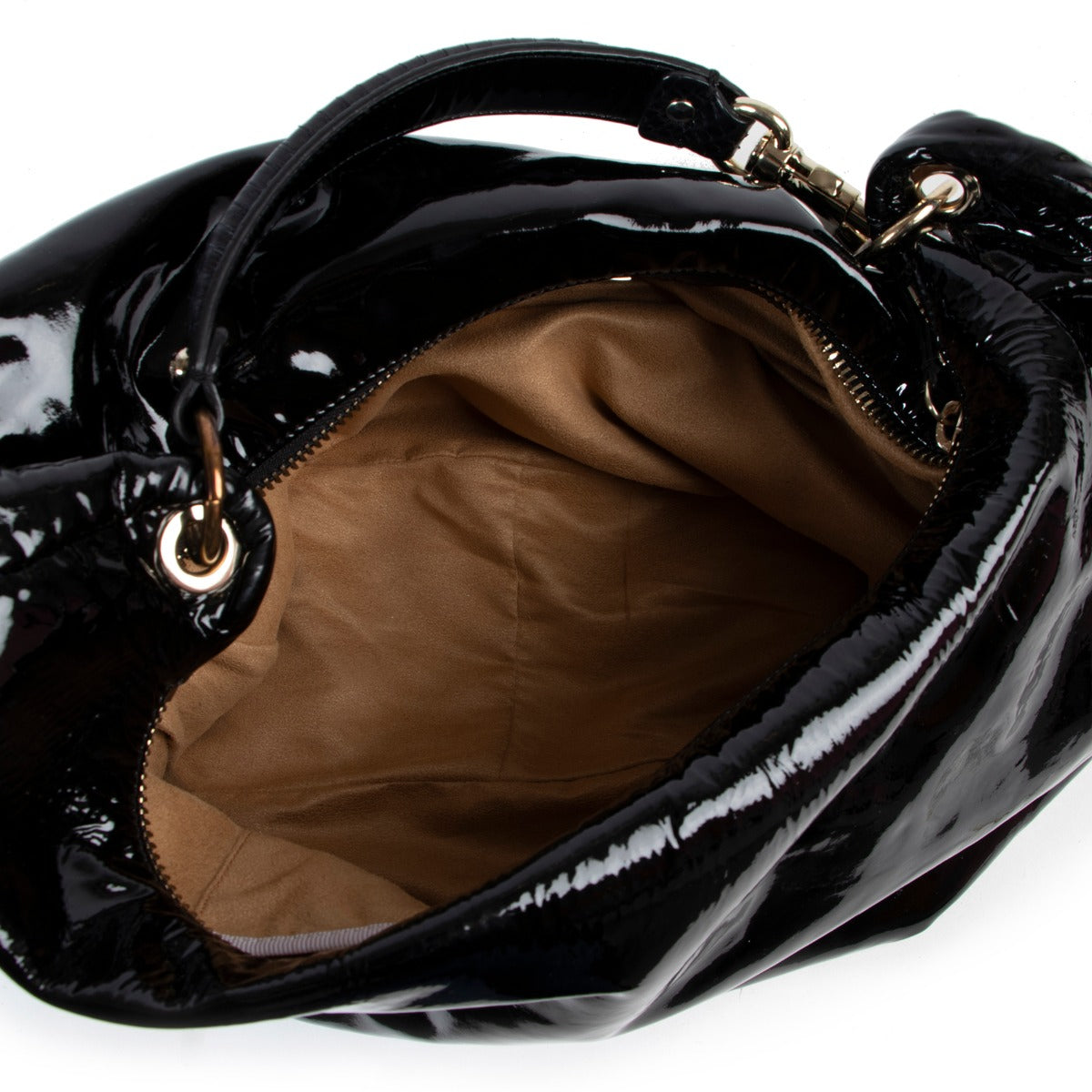 Brown Suede inside and black outside designer bag by Jimmy Choo