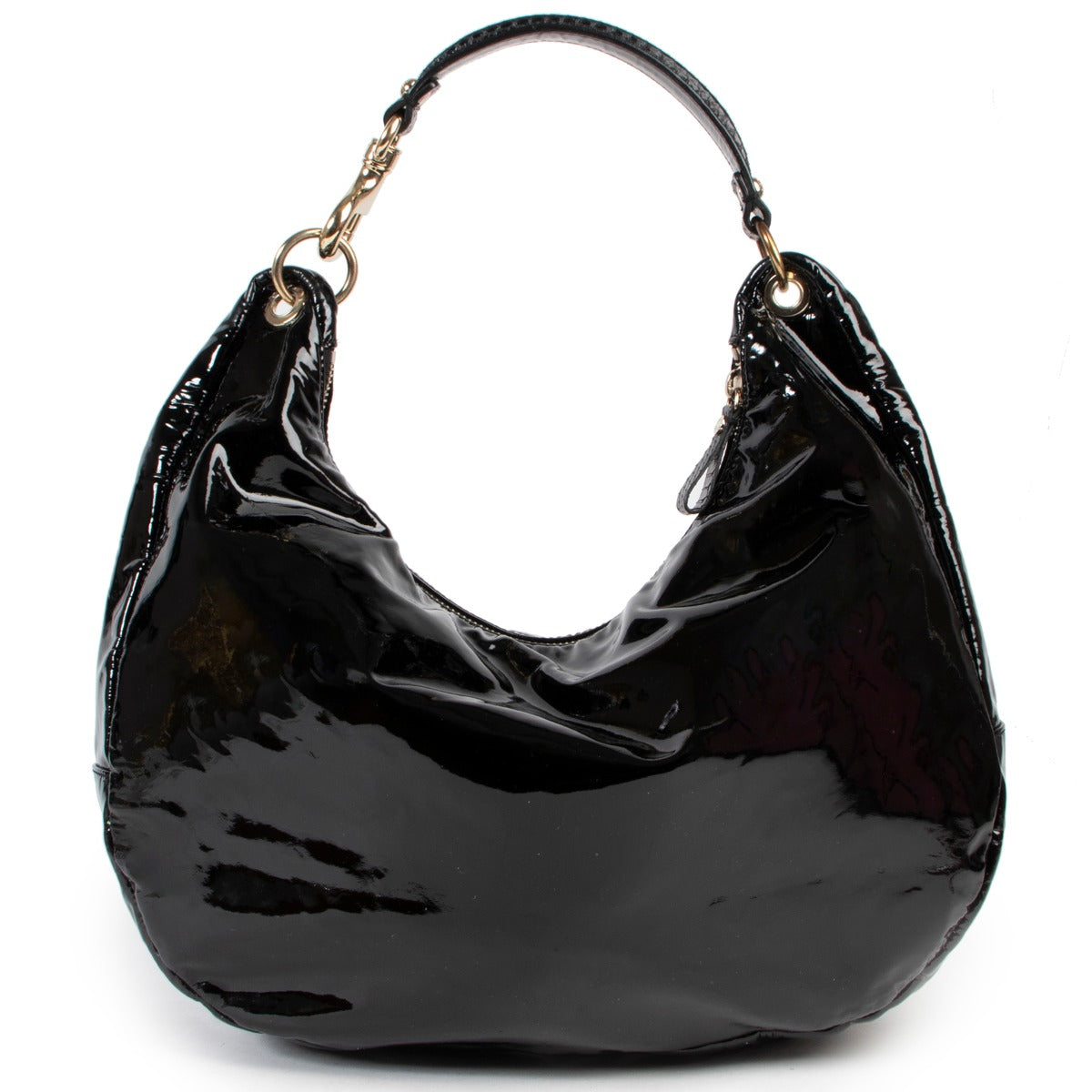 Preloved designer bag in shiny black
