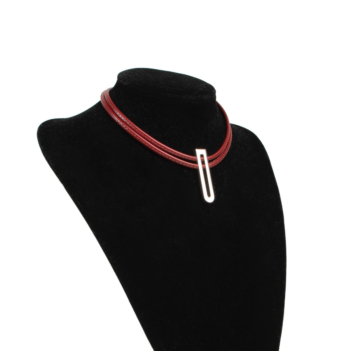 shop safe online Delvaux Red Leather D Necklace
