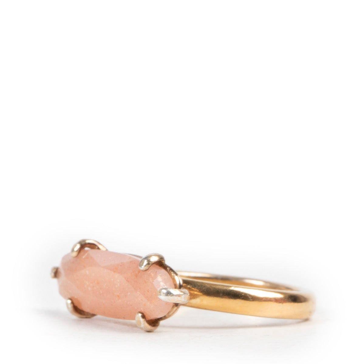 Shop safe online an authentic Wouters & Hendrix Gold Pink sunstone Stone Ring in size 56 at Labellov.Com.