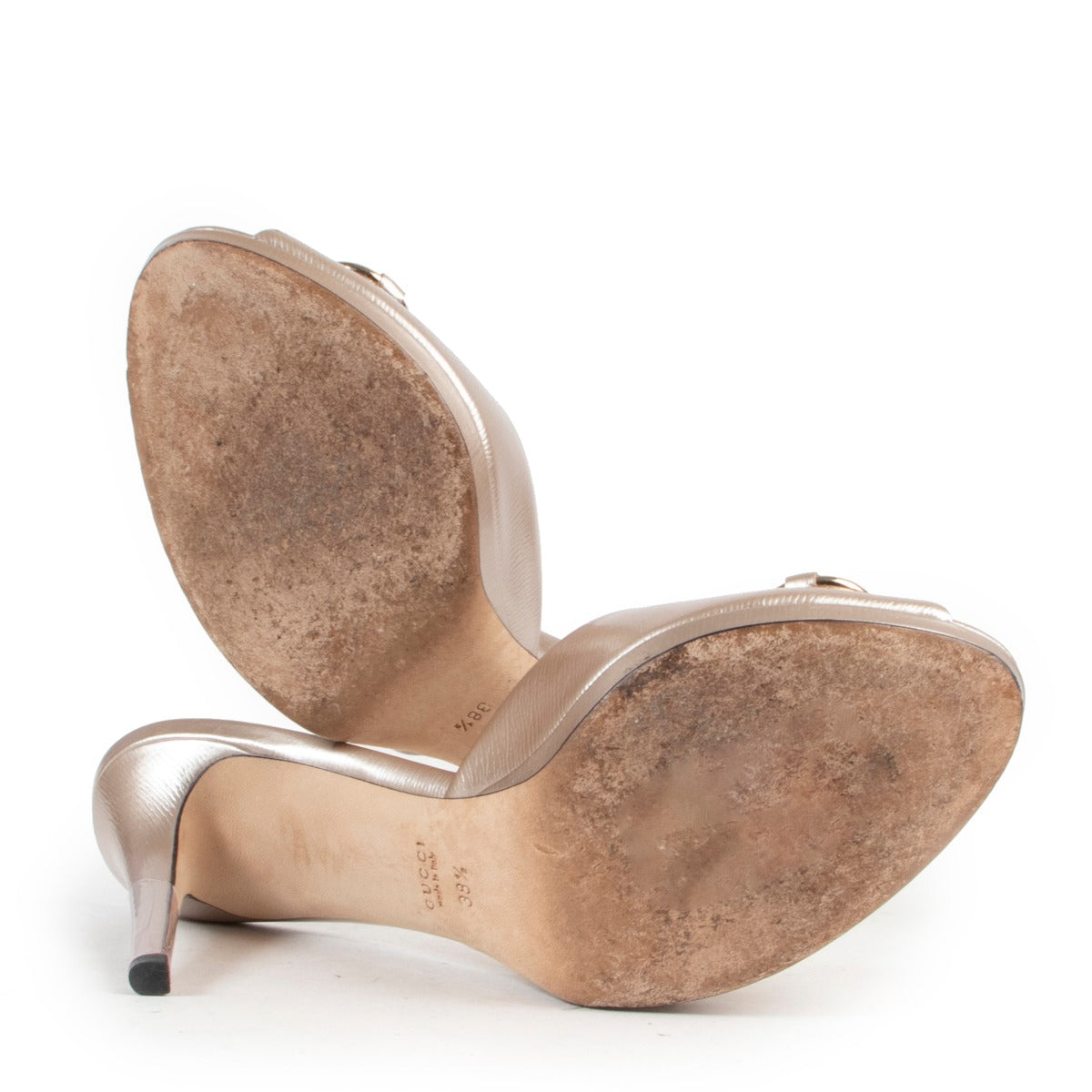 Gucci Nude Peep-toe Mules secondhanded in very good condition