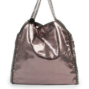 Stella McCartney Grey Metallic Faux-Python Falabella Bag