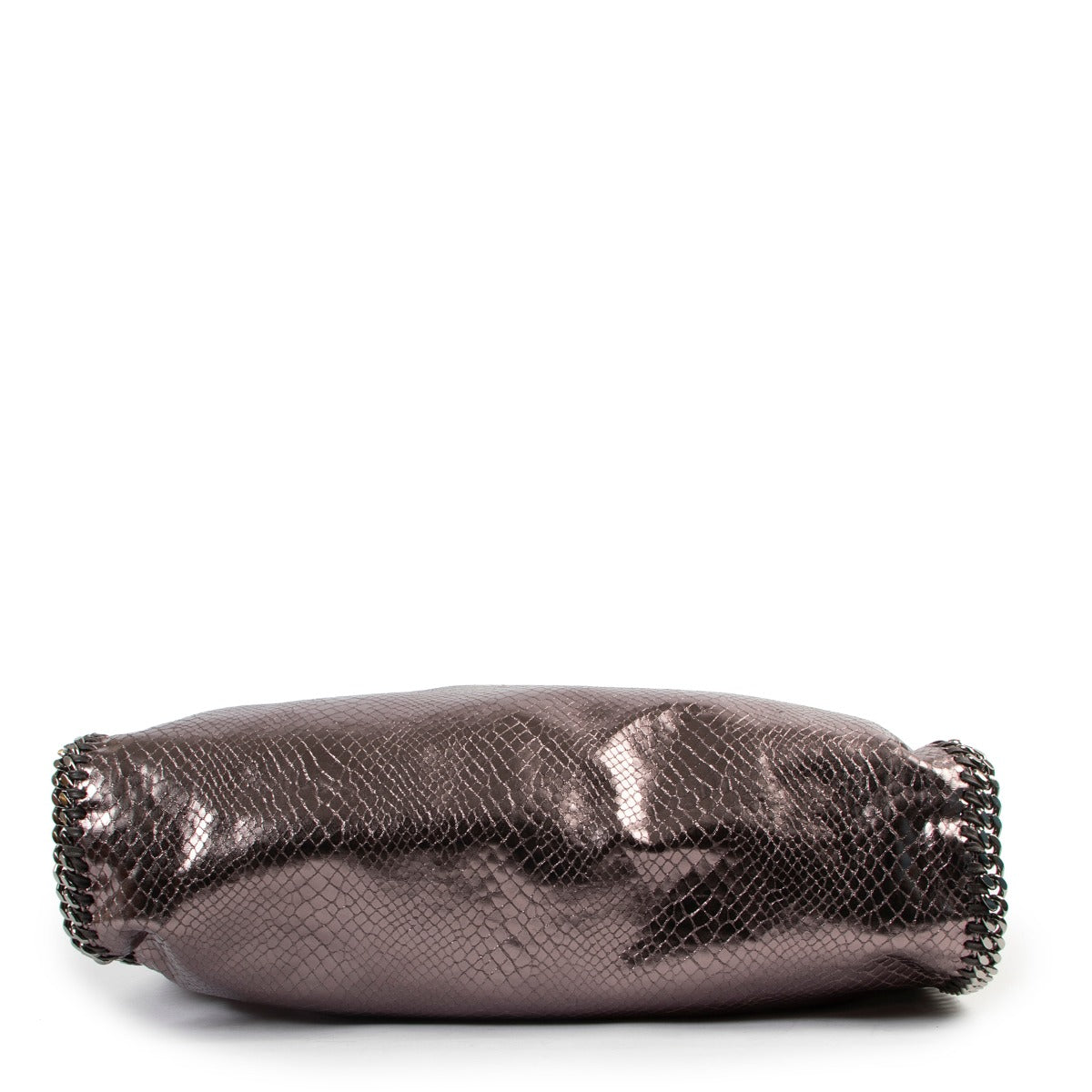 In very good condition Stella McCartney Grey Metallic Faux-Python Falabella Bag