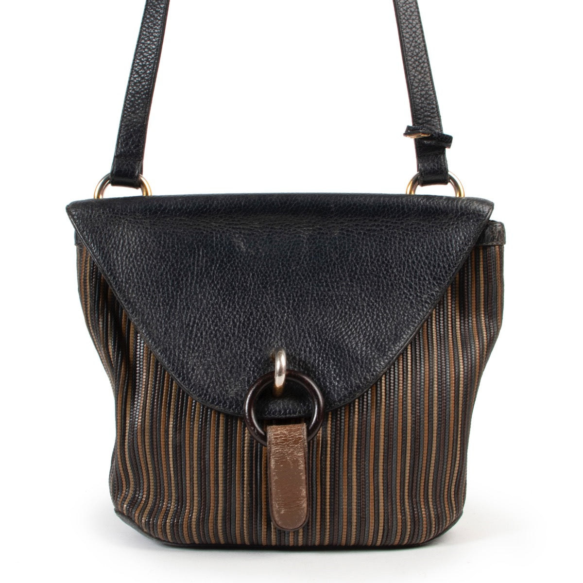 Delvaux Toile De Cuire Crossbody Bag