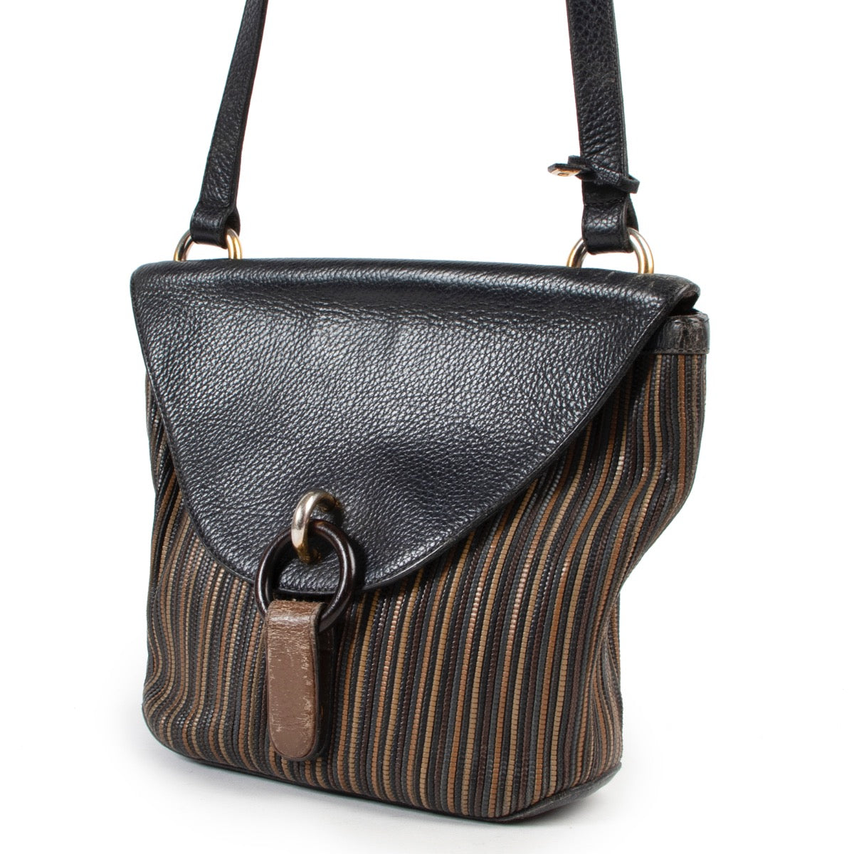 Delvaux Toile De Cuire Crossbody Bag