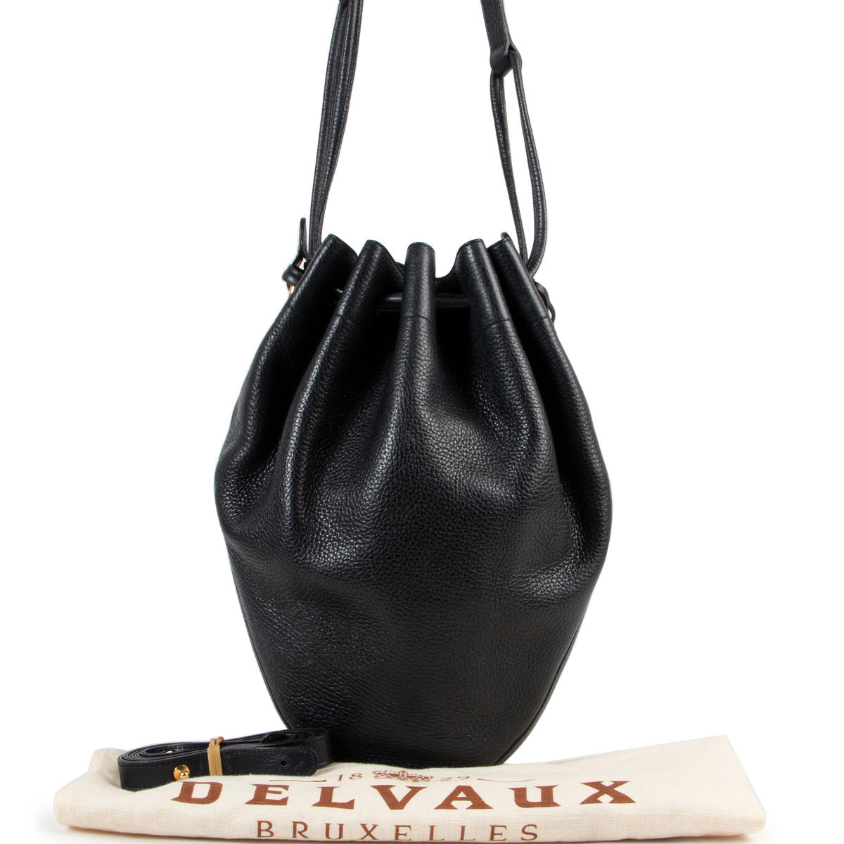 Delvaux Blue Leather Bucket Bag