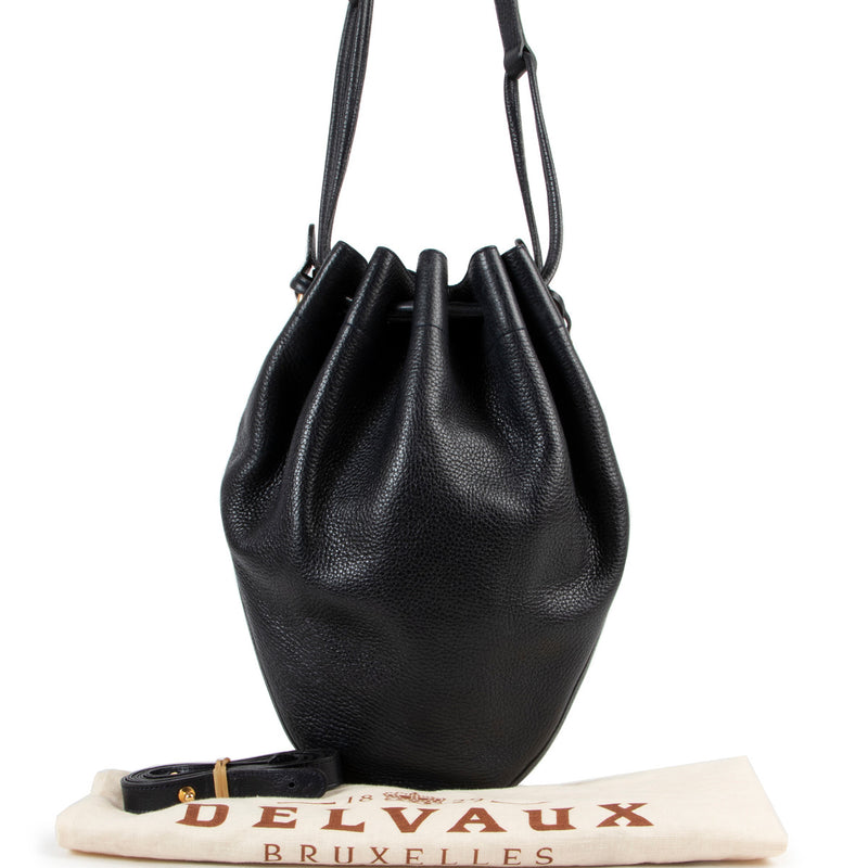 Delvaux blauwe leren schoudertas