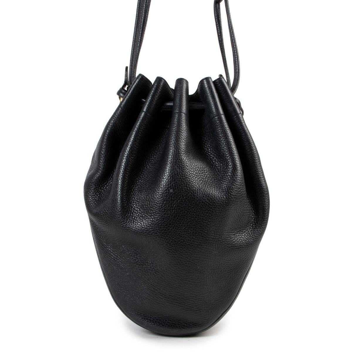 Delvaux Blue Leather Bucket Bag