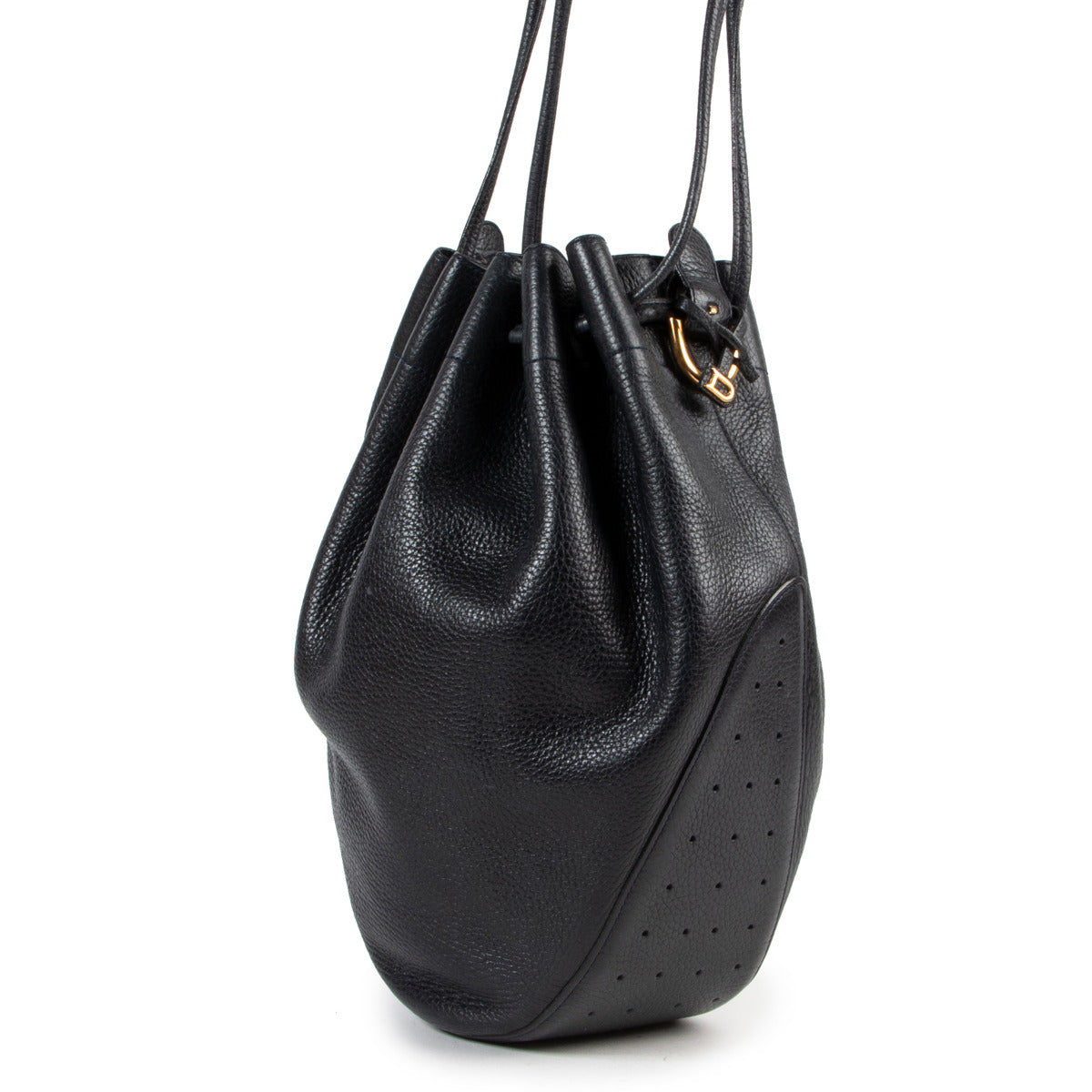 Delvaux Blue Leather Bucket Bag