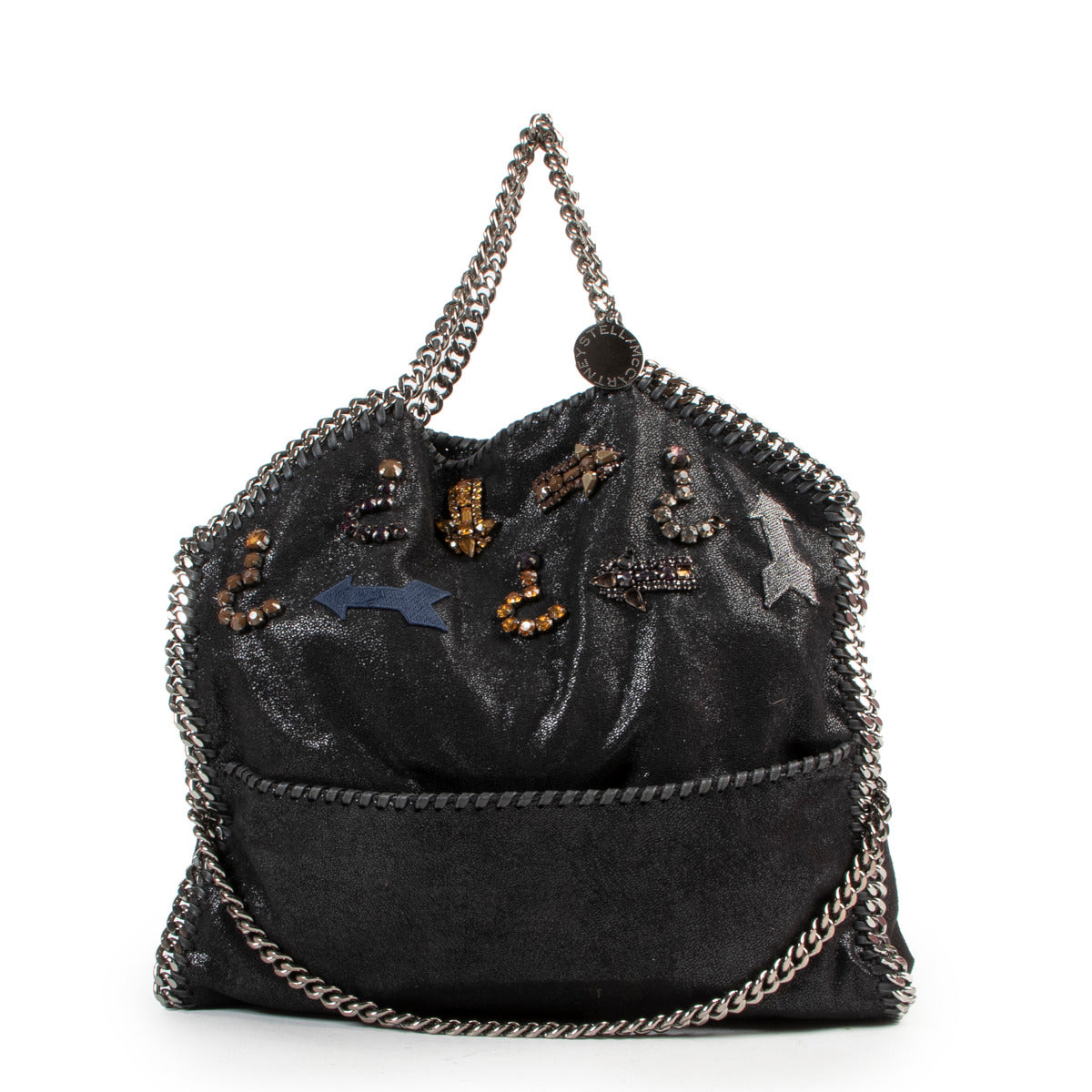 Stella McCartney Black Fallabella Studs Top Handle bag