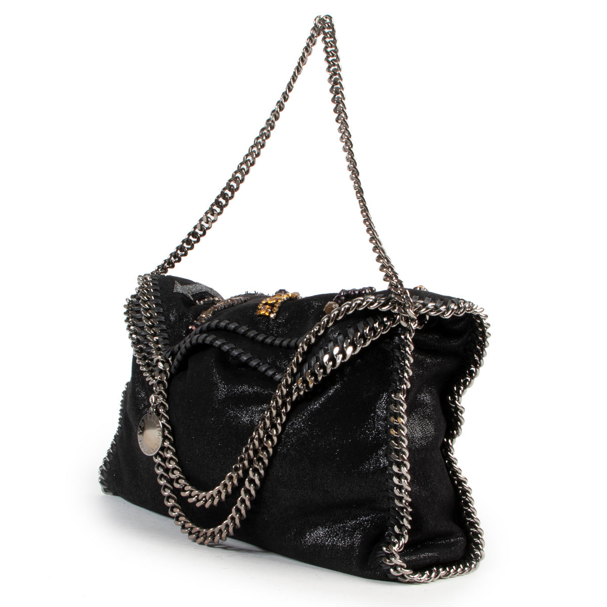 Stella McCartney Black Fallabella Studs Top Handle bag