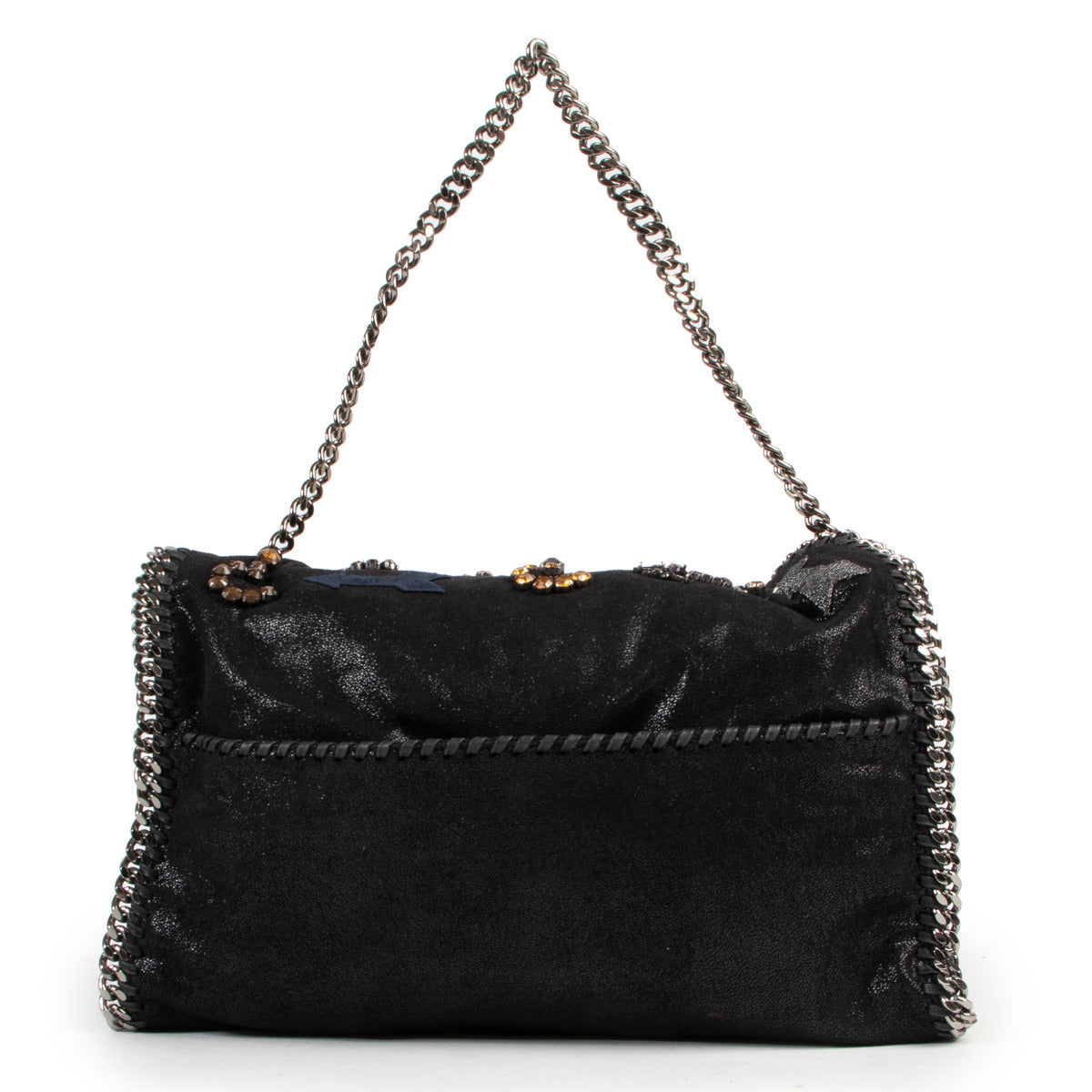 Stella McCartney Black Fallabella Studs Top Handle bag