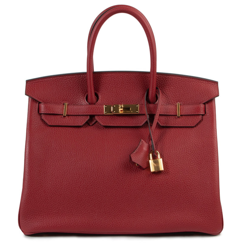 Hermes Birkin 35 Clemence Taurillon Rouge Grenat GHW
