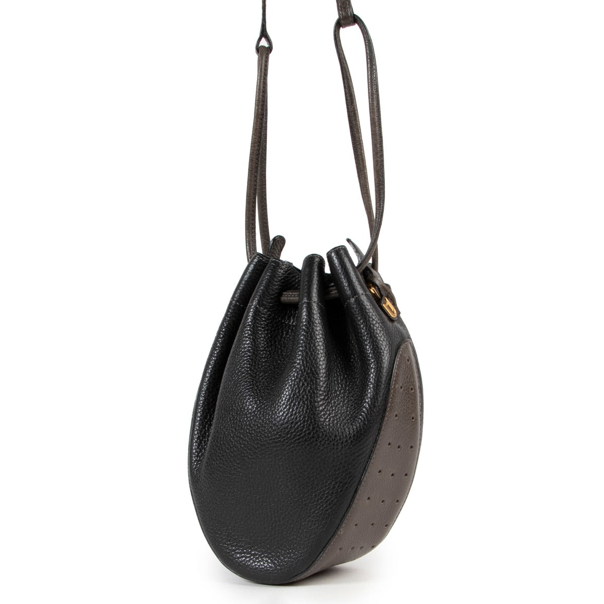 New Delvaux Black Crossbody Bucket