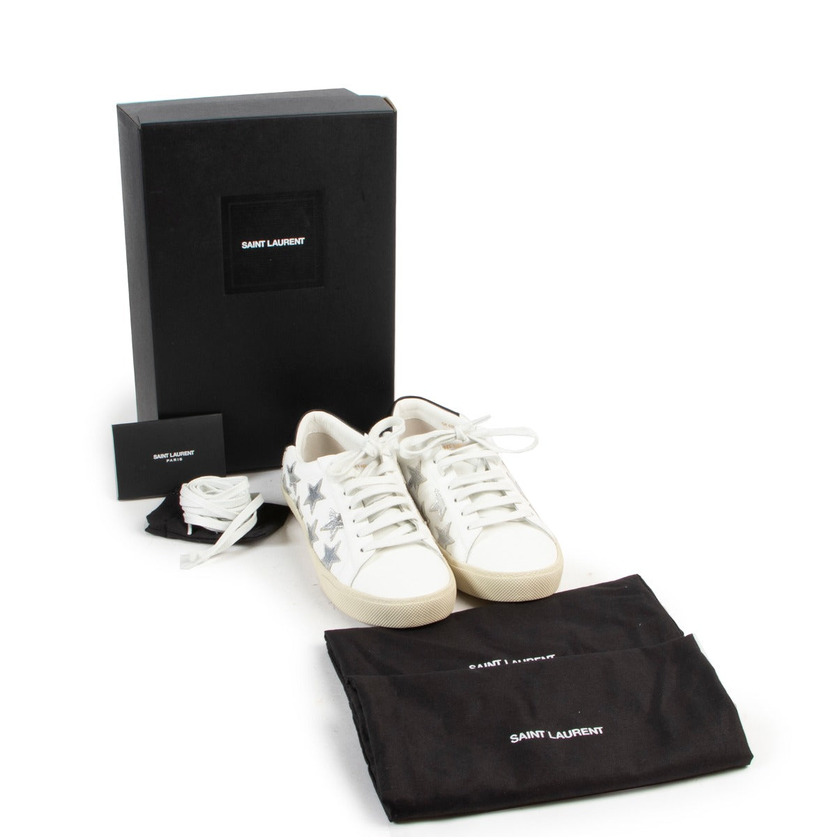 Saint Laurent White Sneakers With Stars