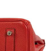 shop 100% authentic second hand Hermès Birkin 35 Rouge Casaque Clemence Taurillon PHW on Labellov.com