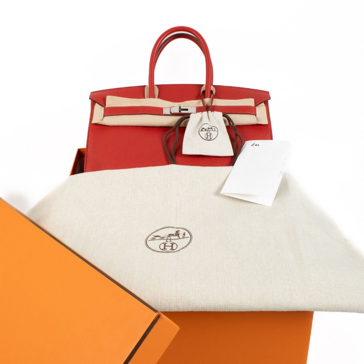 shop 100% authentic second hand Hermès Birkin 35 Rouge Casaque Clemence Taurillon PHW on Labellov.com
