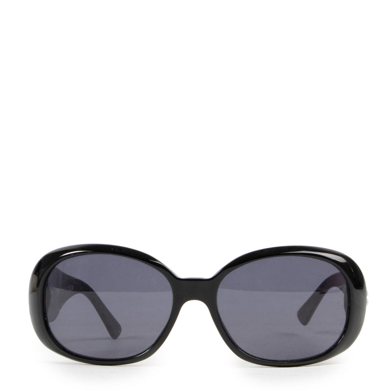 Chanel Zwarte Camelia Zonnebril