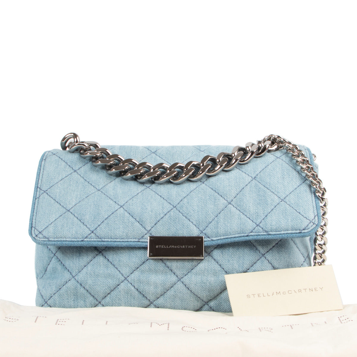 Sac bandoulière matelassé Beckett en jean bleu Stella McCartney