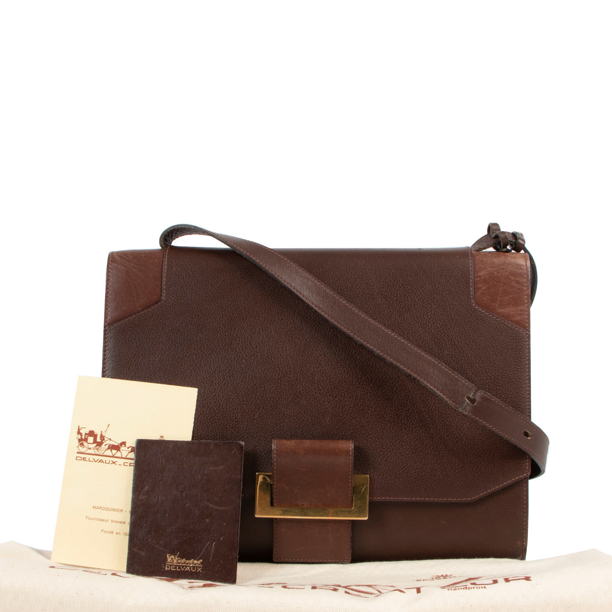 Delvaux Brown Leather Crossbody Bag