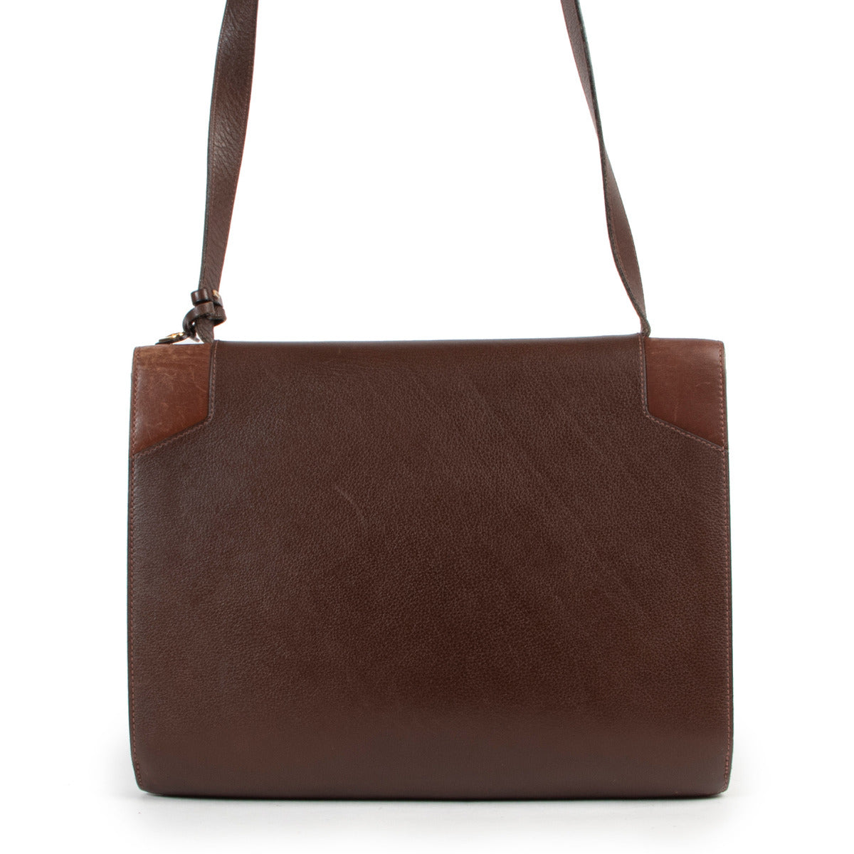 Delvaux Bruine Leren Crossbody Tas