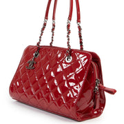 Shop authentic second hand luxury designer Chanel Red Quilted Patent Leather Shoulder Bag at Labellov