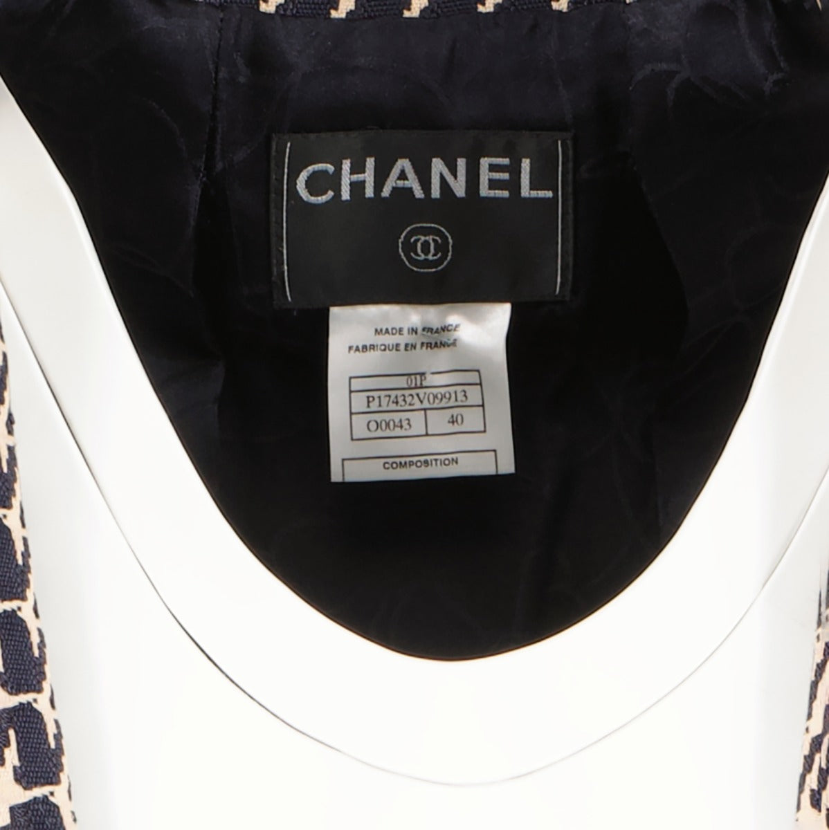 Chanel Spring 2001 Blue Houndstooth Blazer