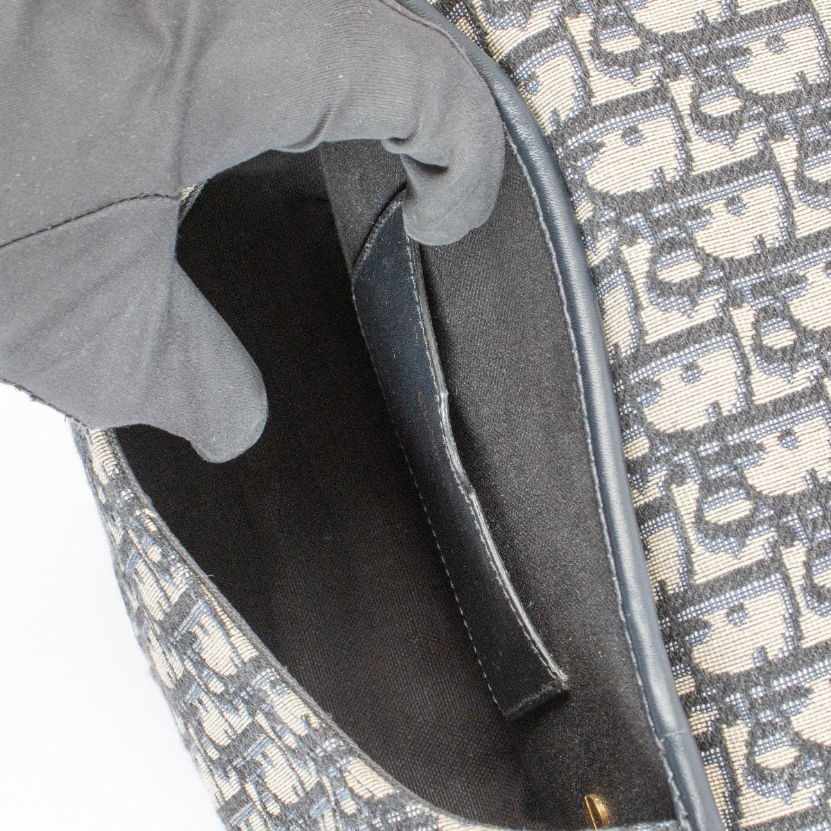 Christian Dior Blue Oblique Medium Bobby Bag