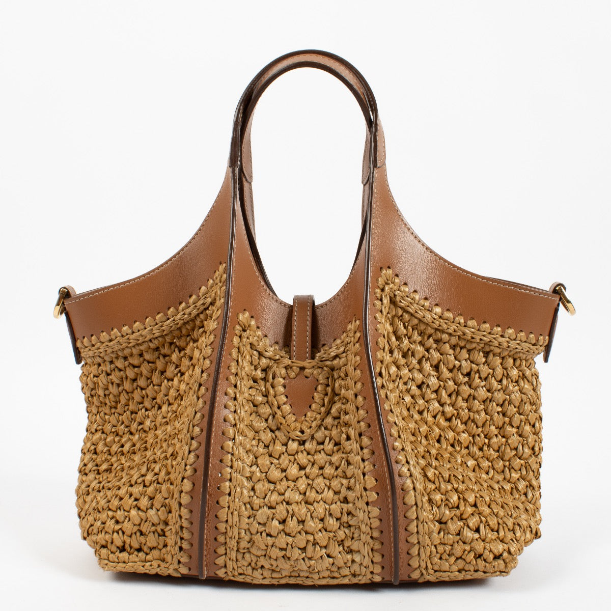 Tods Raffia T Timeless Bag