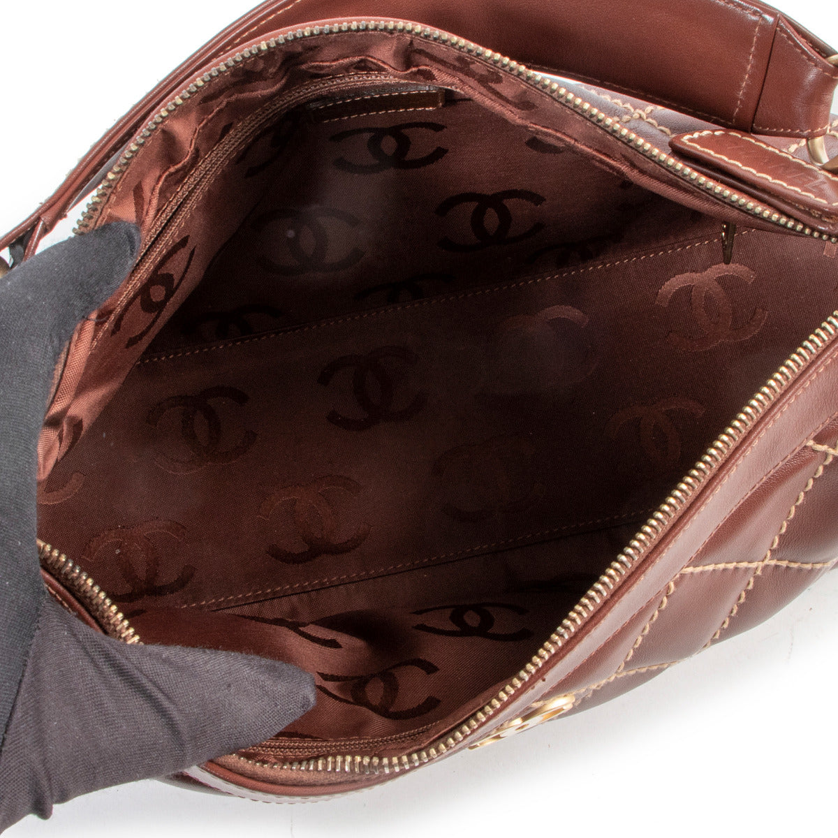 Chanel Tan Leather Quilted Shoulder bag