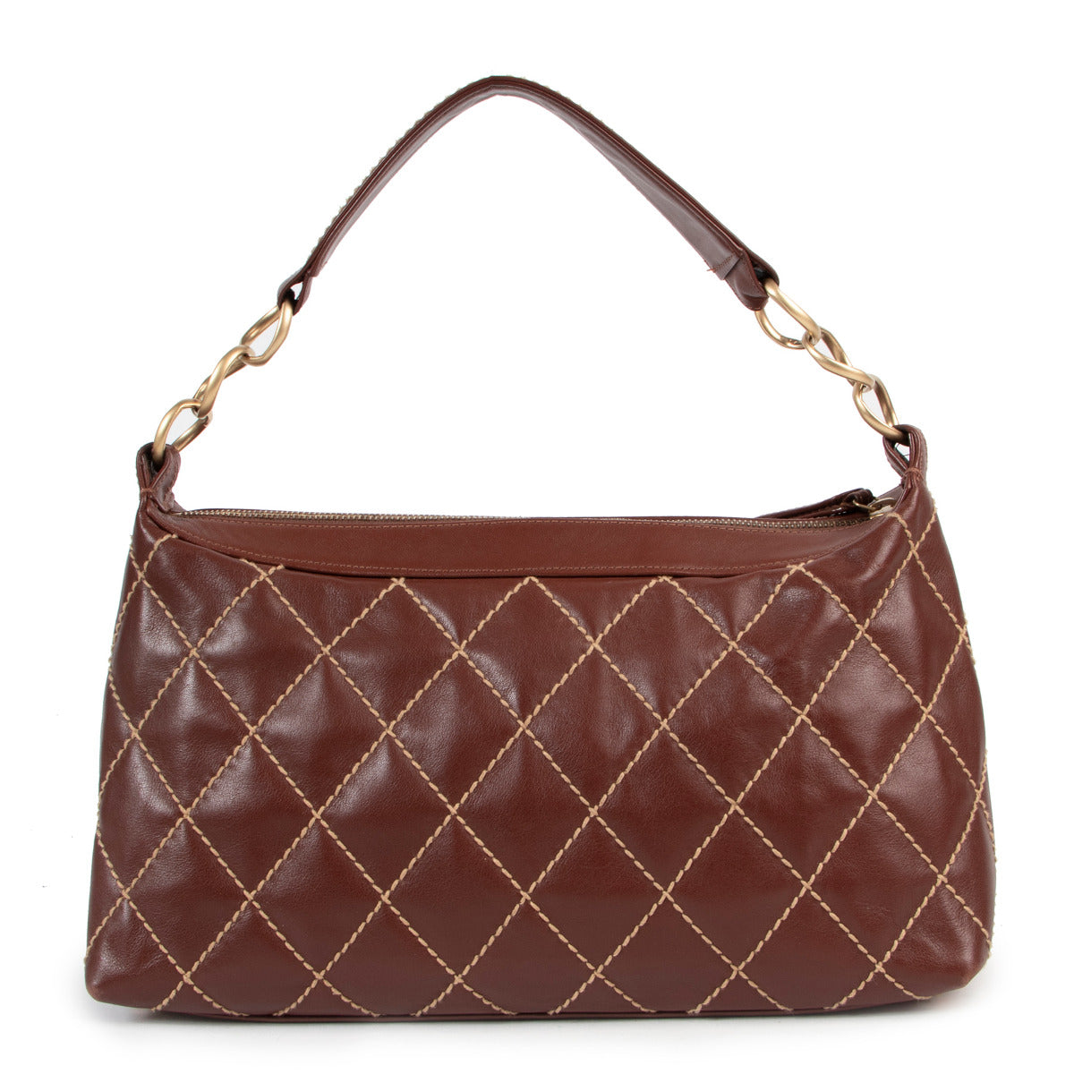 Chanel Tan Leather Quilted Shoulder Bag aan de beste prijs bij Labellov tweedehands