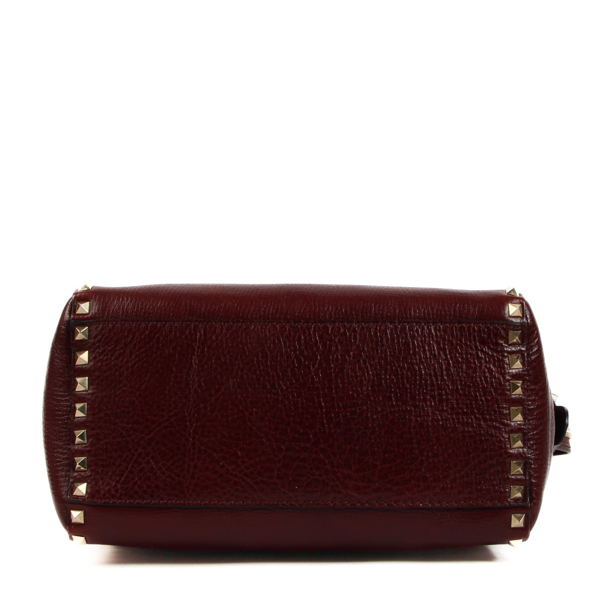 Shop 100% authentic second-hand Valentino Garavani Burgundy Rockstud Shopper Tote Bag on Labellov.com