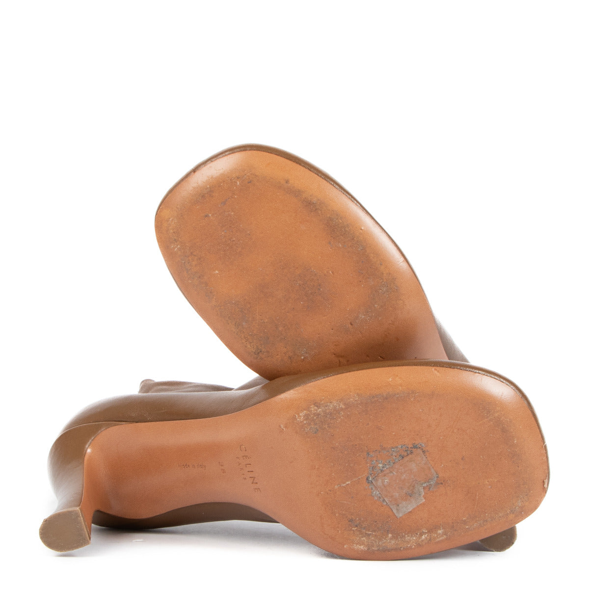Celine Camel Leather Glove Ankle Boots - size 38