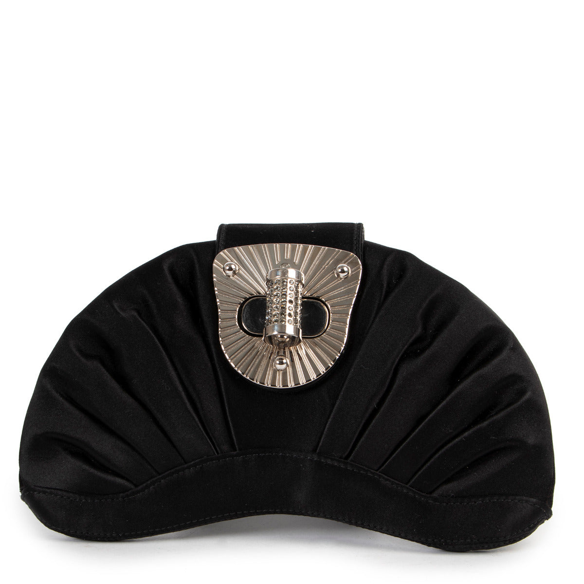 Alexander McQueen Black Satin Clutch
