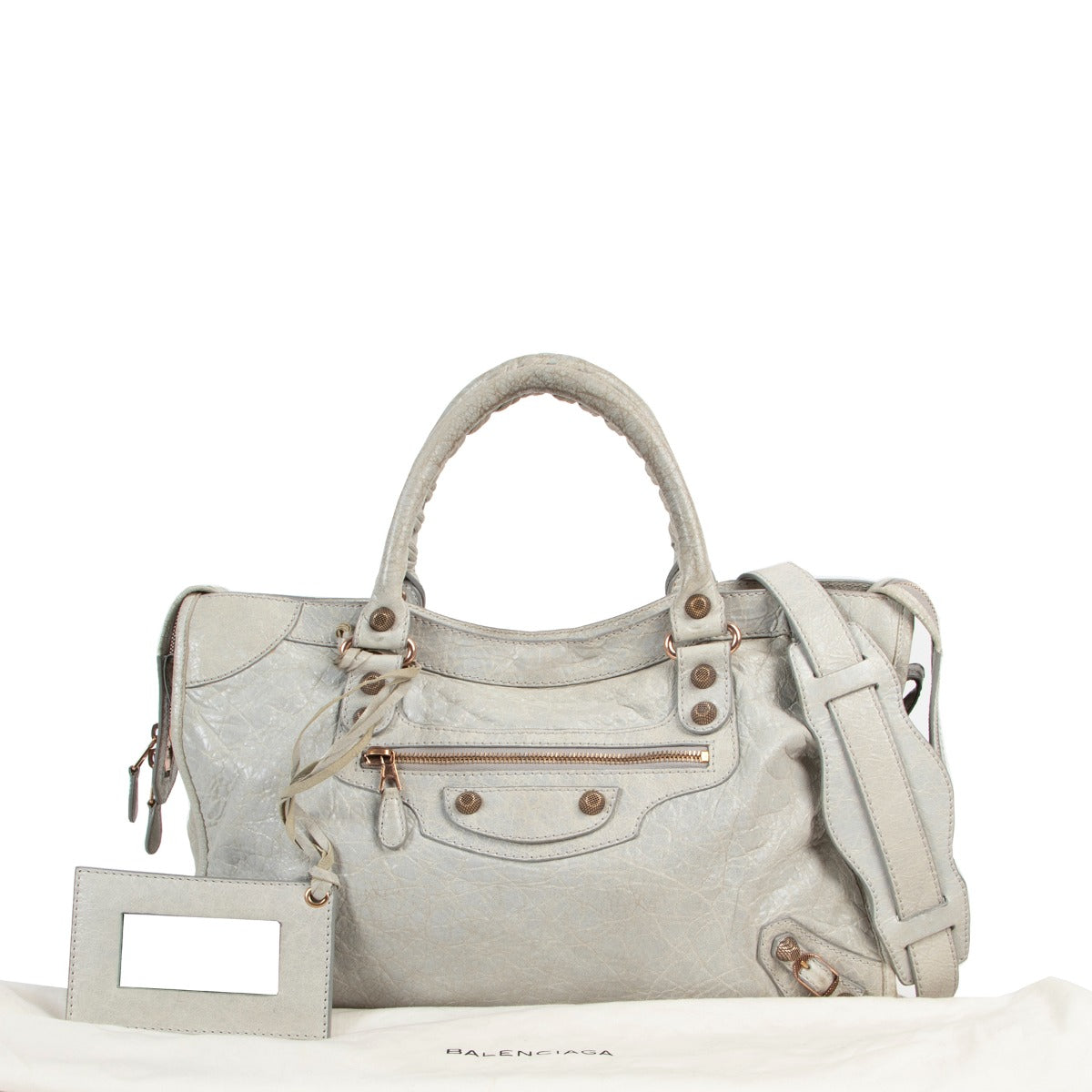 Balenciaga Light Grey Giant City Shoulder bag shop safe online secondhand for the best price