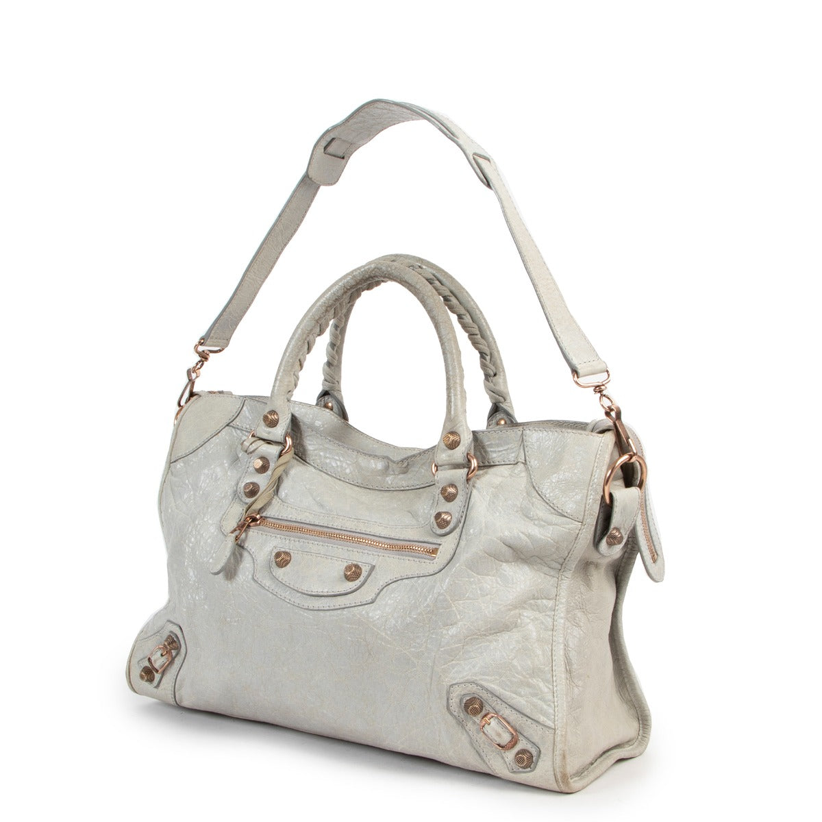 Balenciaga Light Grey Giant City Shoulder bag shop safe online secondhand for the best price