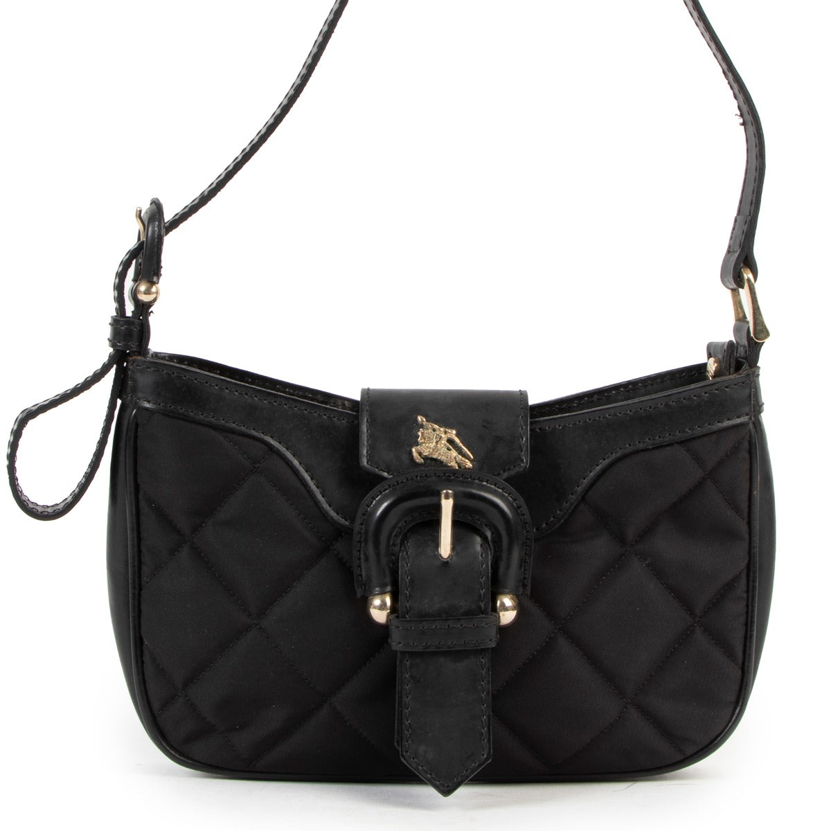 Buy online an authentic second hand Burberry black quilted mini shoulder bag in good condition at Labellov in Antwerp.