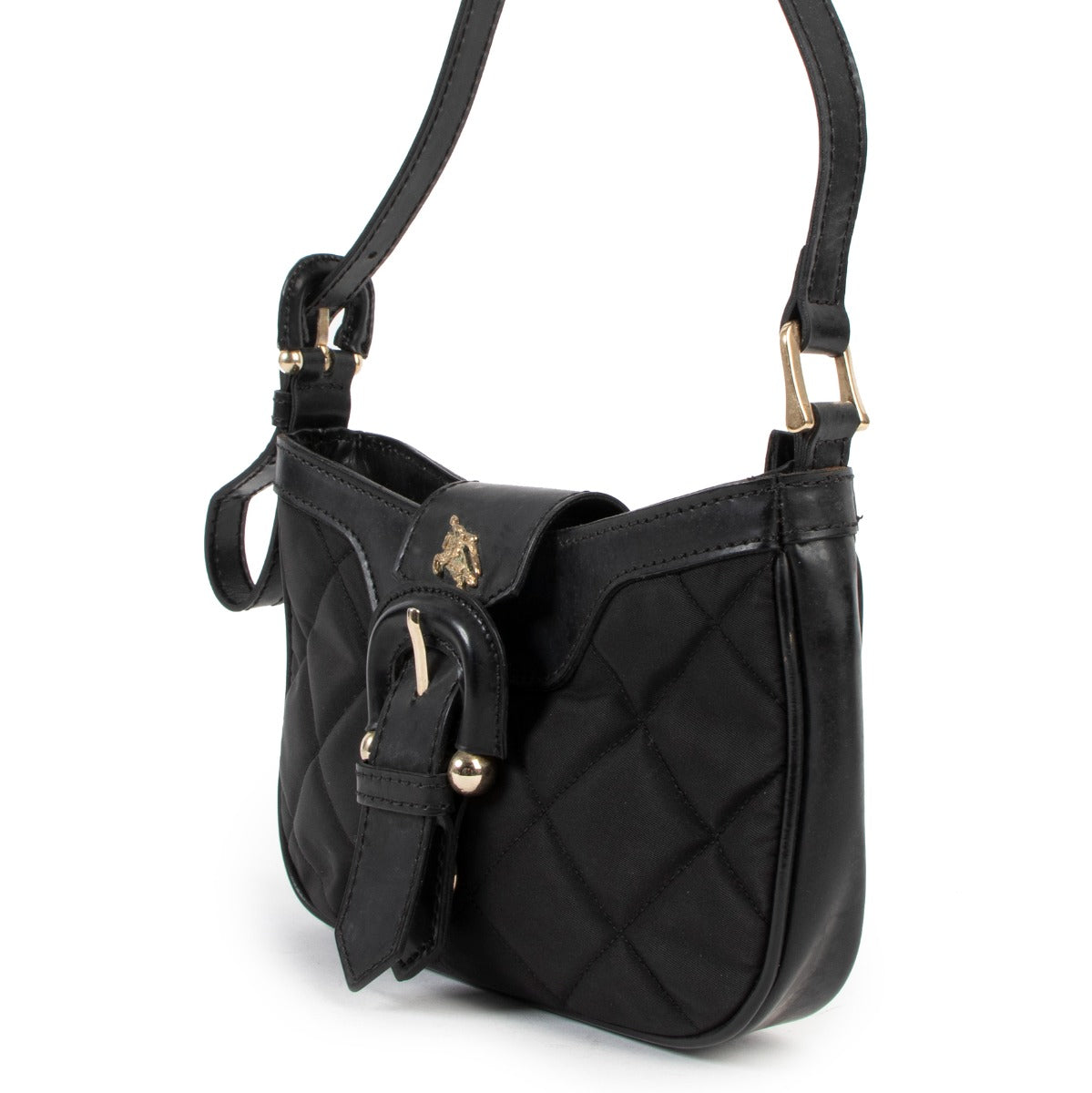 Buy online an authentic second hand Burberry black quilted mini shoulder bag in good condition at Labellov in Antwerp.
