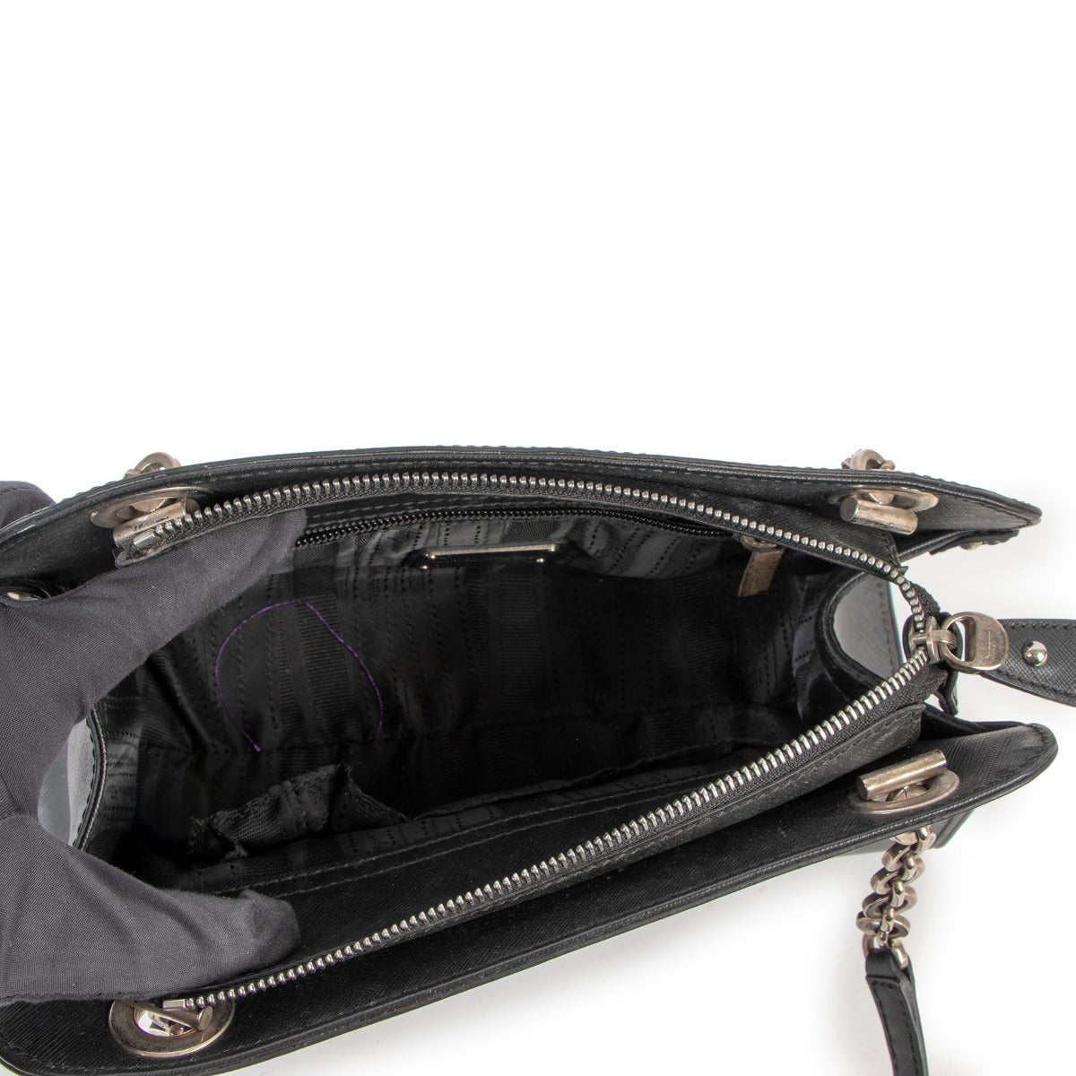 Salvatore Ferragamo Black Saffiano Gancini Shoulder Bag