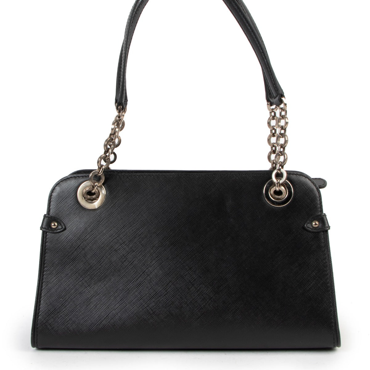 Salvatore Ferragamo Black Saffiano Gancini Shoulder Bag