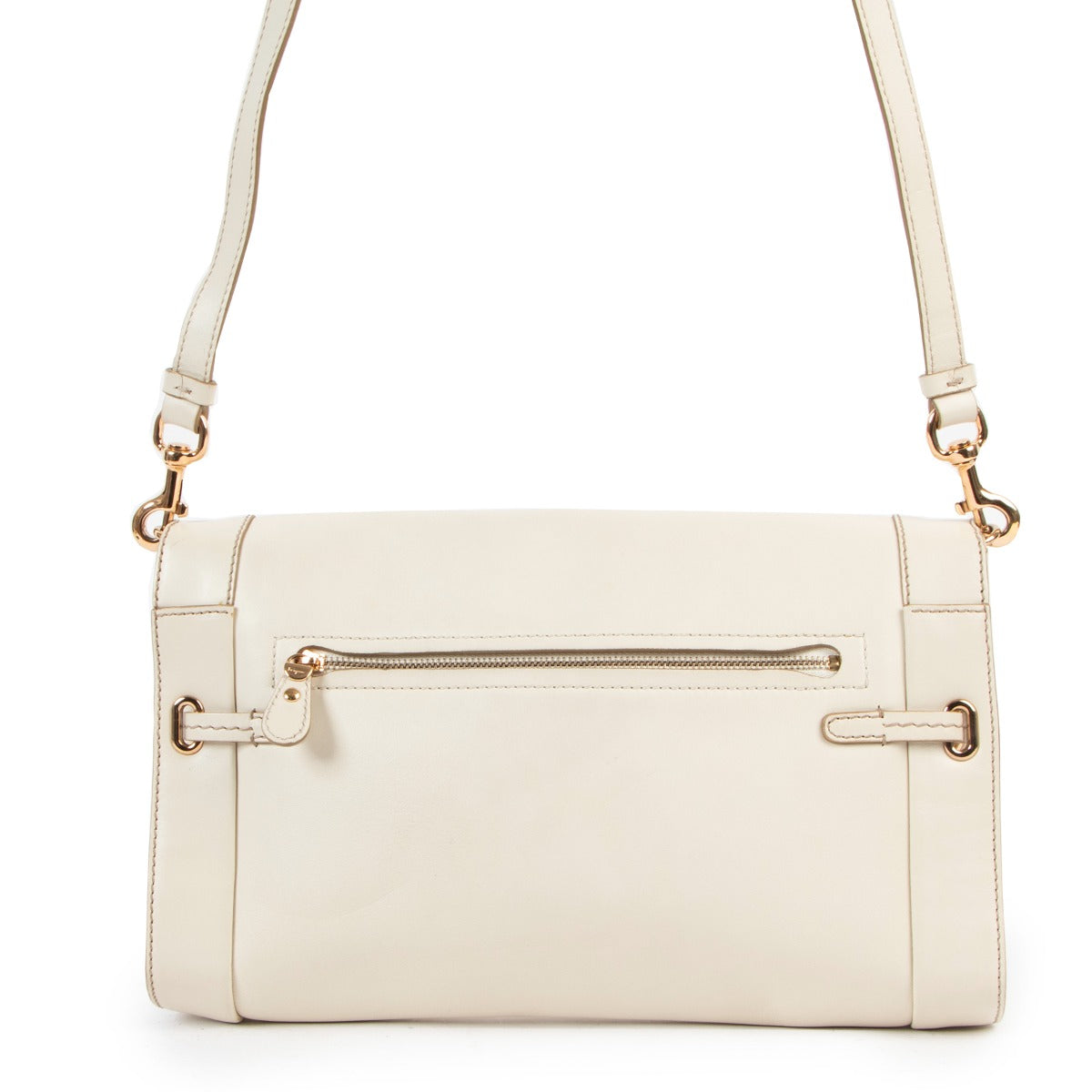 Salvatore Ferragamo Gancini White Leather Crossbody Bag