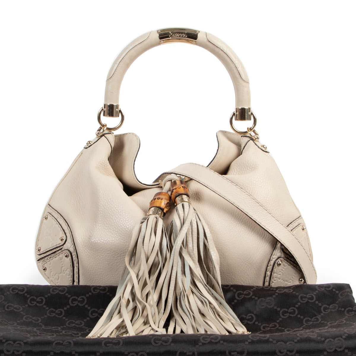 Gucci Cream Leather Medium Indy Bag