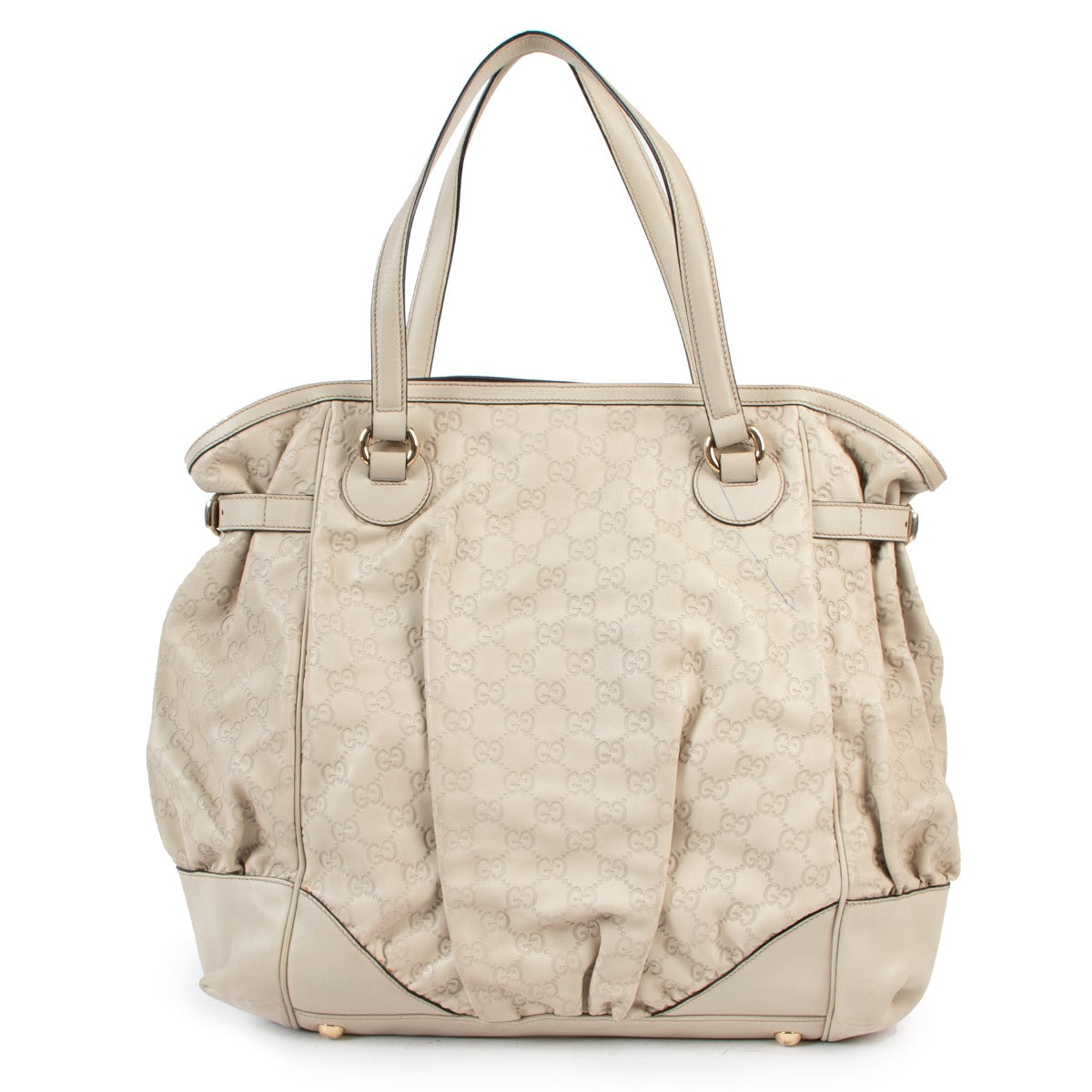 Buy online an authentic second hand Gucci beige Guccissima Full Moon shoulder bag in preloved condition at Labellov in Antwerp.